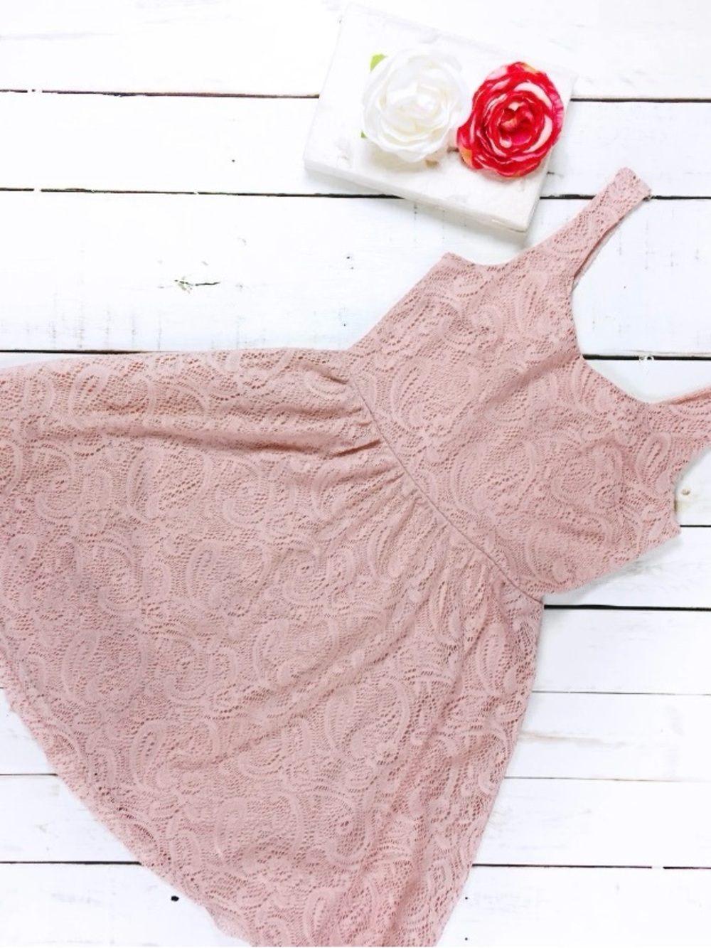 Bella D Dress Women's S Pink Sleeveless Fit and Flare Babydoll Lace A-line Coque
